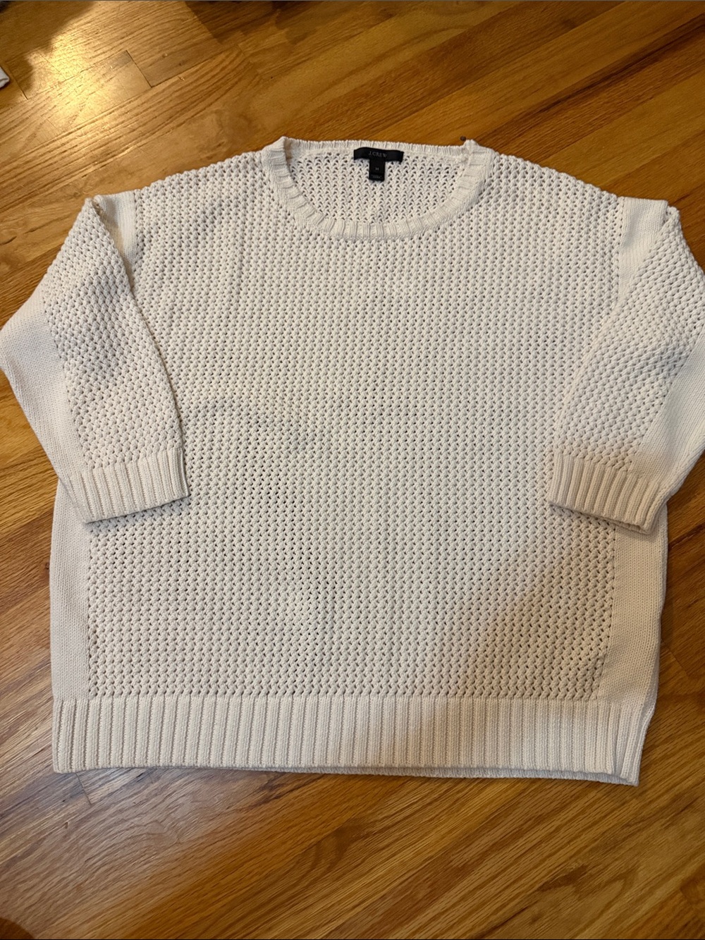 J. Crew Cream Textured Crewneck Sweater